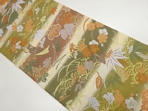 唐織横段に松竹梅・青海波模様織出し袋帯